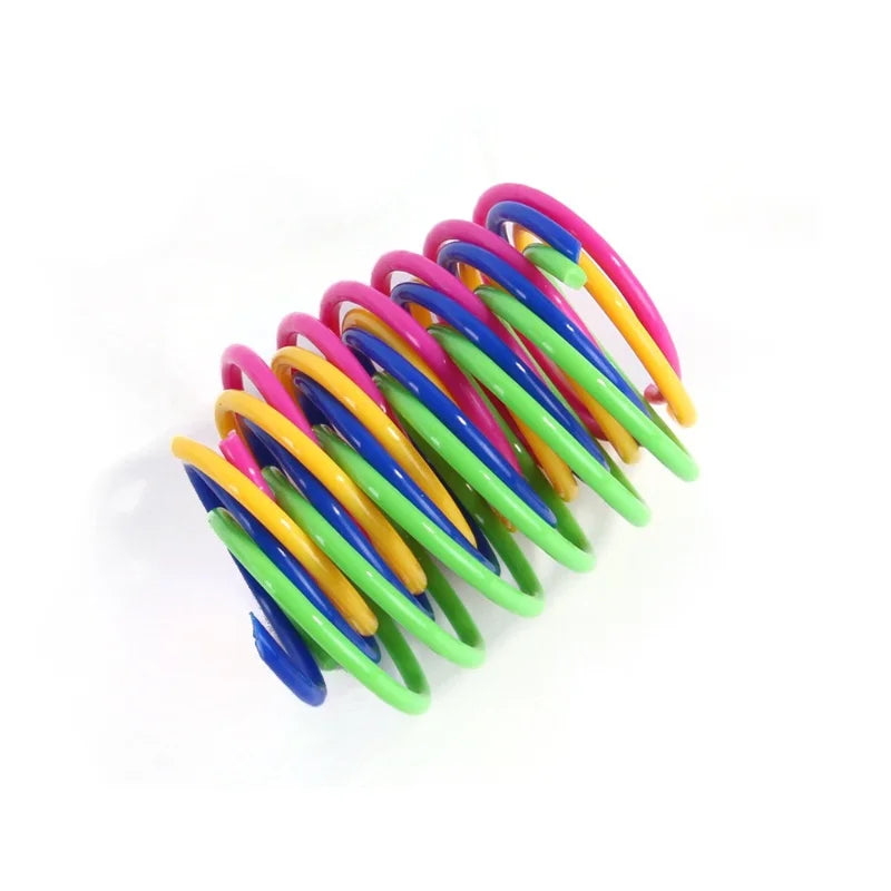 4/200Pcs Cat Spring Toy Cat Spiral Toys Interactive for Indoor Colorful Cats Plastic Springs Coil for Kitten Hunting Swatting