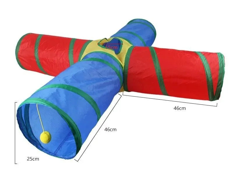 Hot Cat Tunnel Pet Tube Collapsible Play Toy Indoor Outdoor Kitty Puppy Toys for Puzzle Exercising Hiding Training Pet Toys