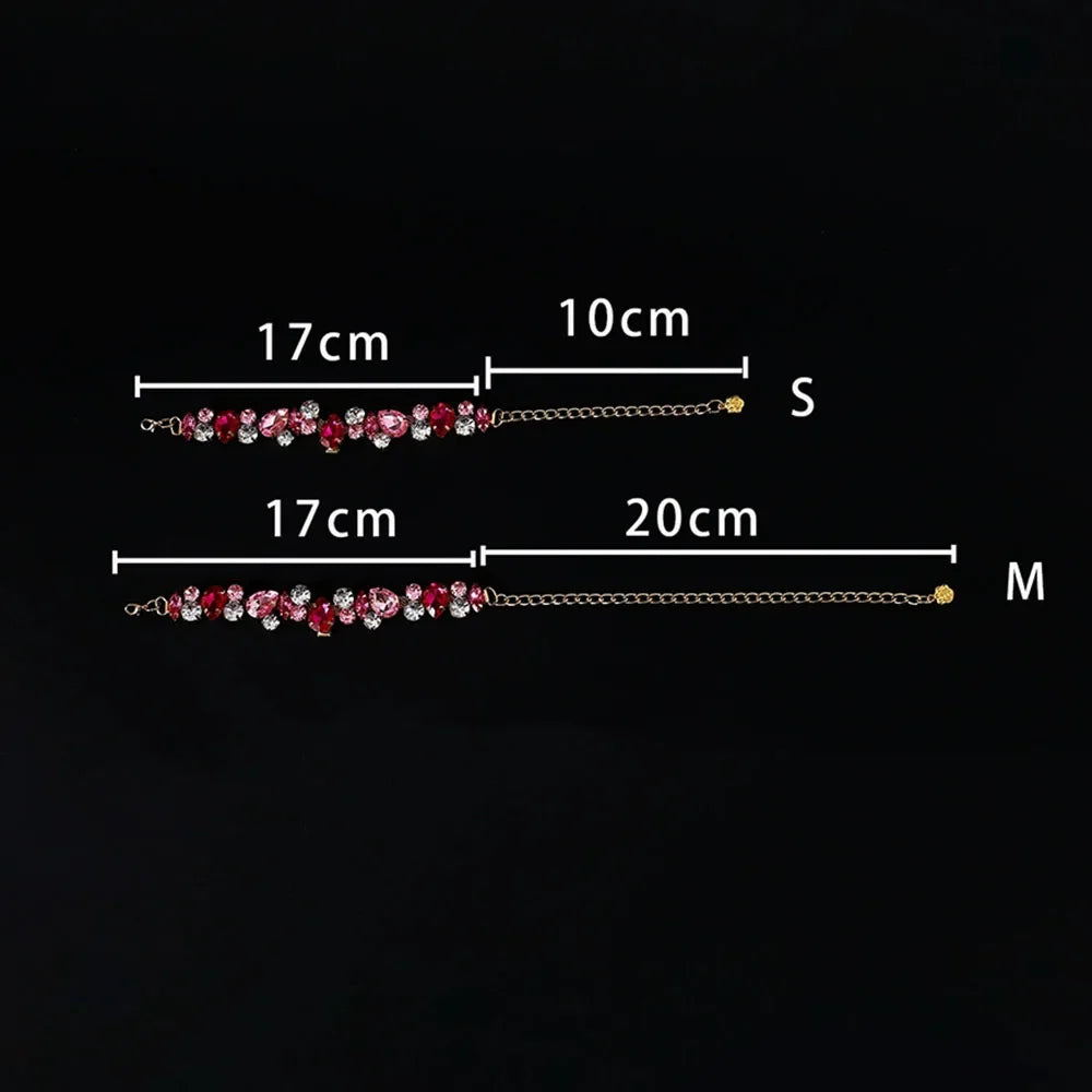 Pet Cat Accessories Luxury Cat Crystal Chain Necklace Adjustable Wedding Diamond Collar for Small Dogs Kitten Cat Puppy Necklace