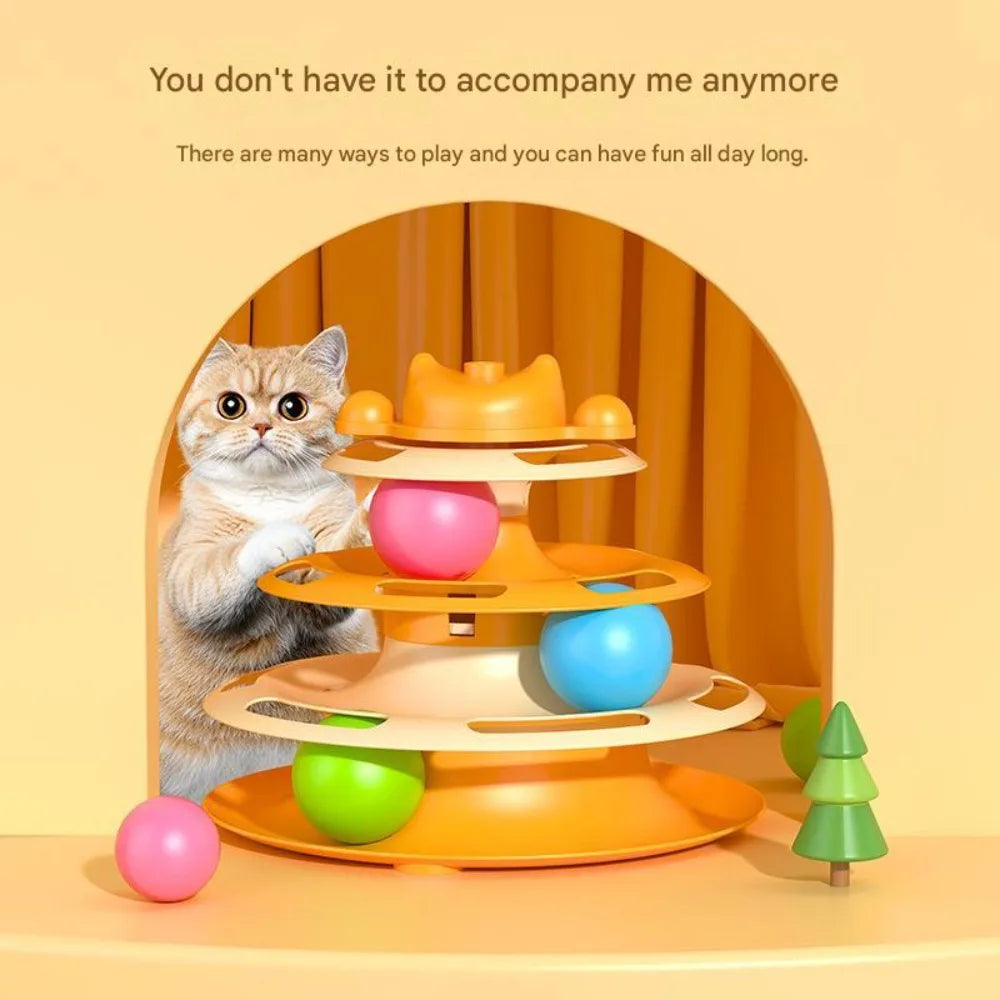 New Interactive Cat Toys Rotatable Intelligence Training Pet Cat Turntable Balls Feather Cat Amusement Plate Pet Supplies