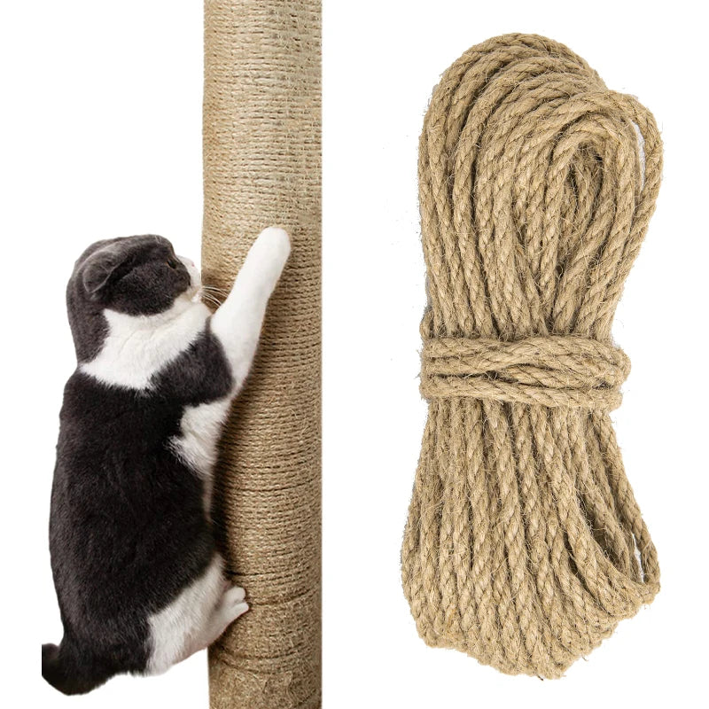 10/20M Natural Sisal Rope Cat Scratcher Rope Tree Scratching DIY Paw Claw Furniture Protector Scratching Post Cat Accessories