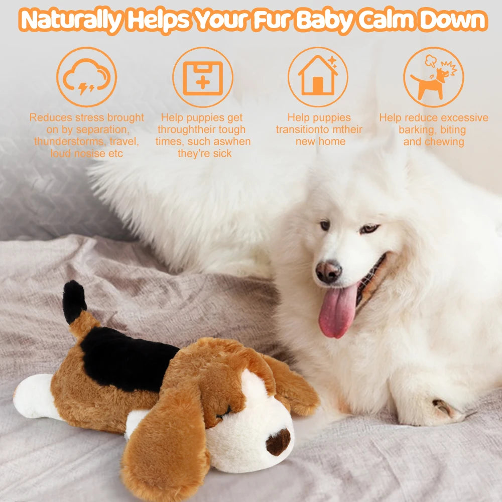 Puppy toys with heartbeat dog toys, pet separation stress soft plush relief and calming sleep partner behavior aid toys