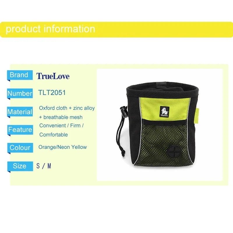 Truelove Dog Treat Bag TLT2051 Dog Accessories Nylon Reflective Portable Pet Traveling Snack Training Pouch Sport Waist Bag