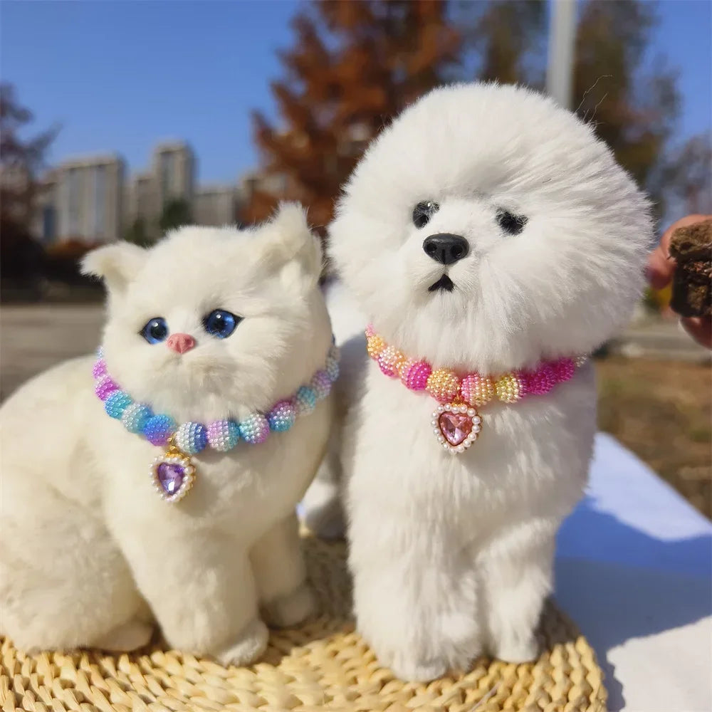 Fashion Pearl Yangmei Ball Beads DIY Pet Jewelry Making Necklace for Cat Dog Neck Decoration Pet Supplies Dog Accessories
