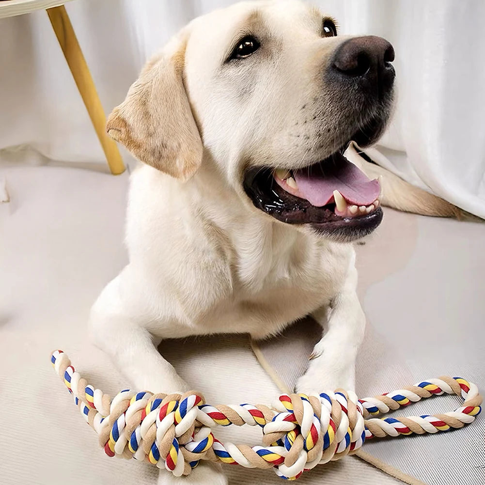 Bite-resistant Dog Rope Knot Toys Interactive Pet Toys for Medium Large Dogs Colorful Dog Molar Toy Chewing Toy Dog Accessories