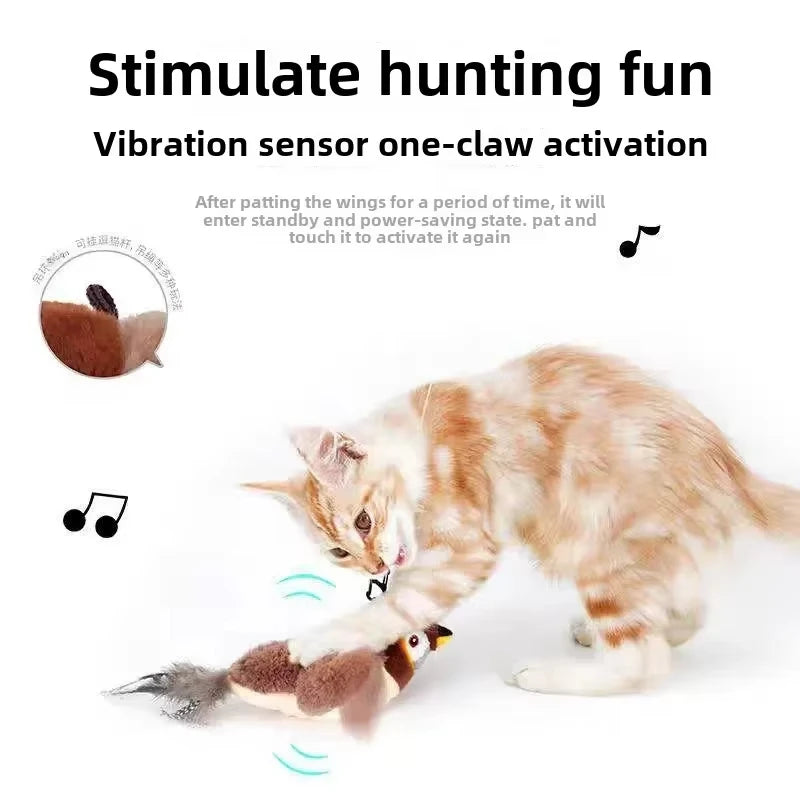 Interactive Flying Bird Cat Toy (with Catnip) Toy Flapping Bird Cat Toy Flying Interactive Flapping Chirping Bird Cat Toy