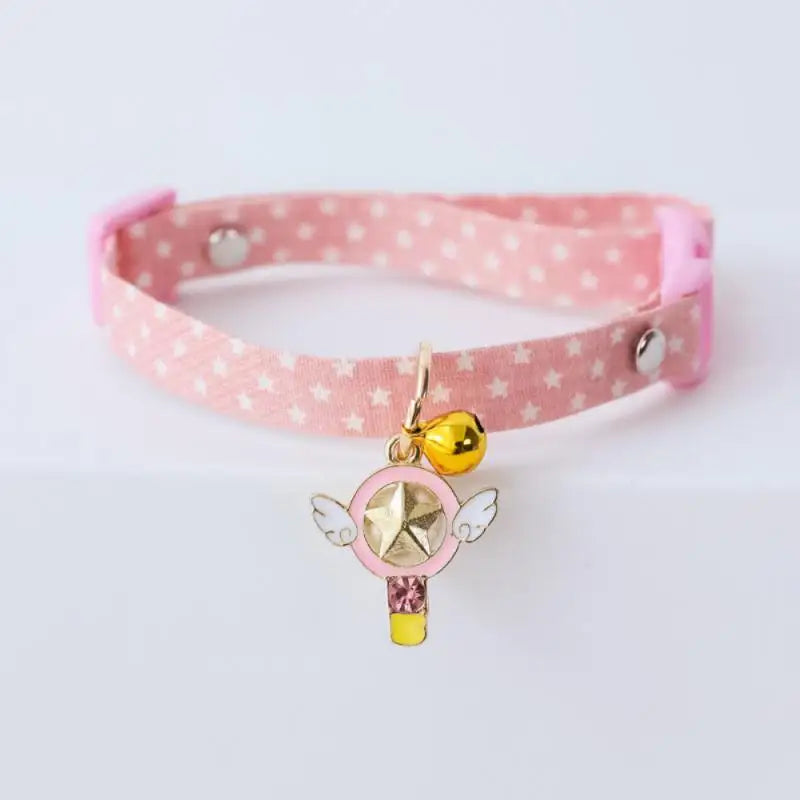 Collar Sakura Heart Fruit Cat Plaid Cat Collars Bell Cartoon Necklace Adjustable Collar for Cat Small Dog Pet Cat Accessories