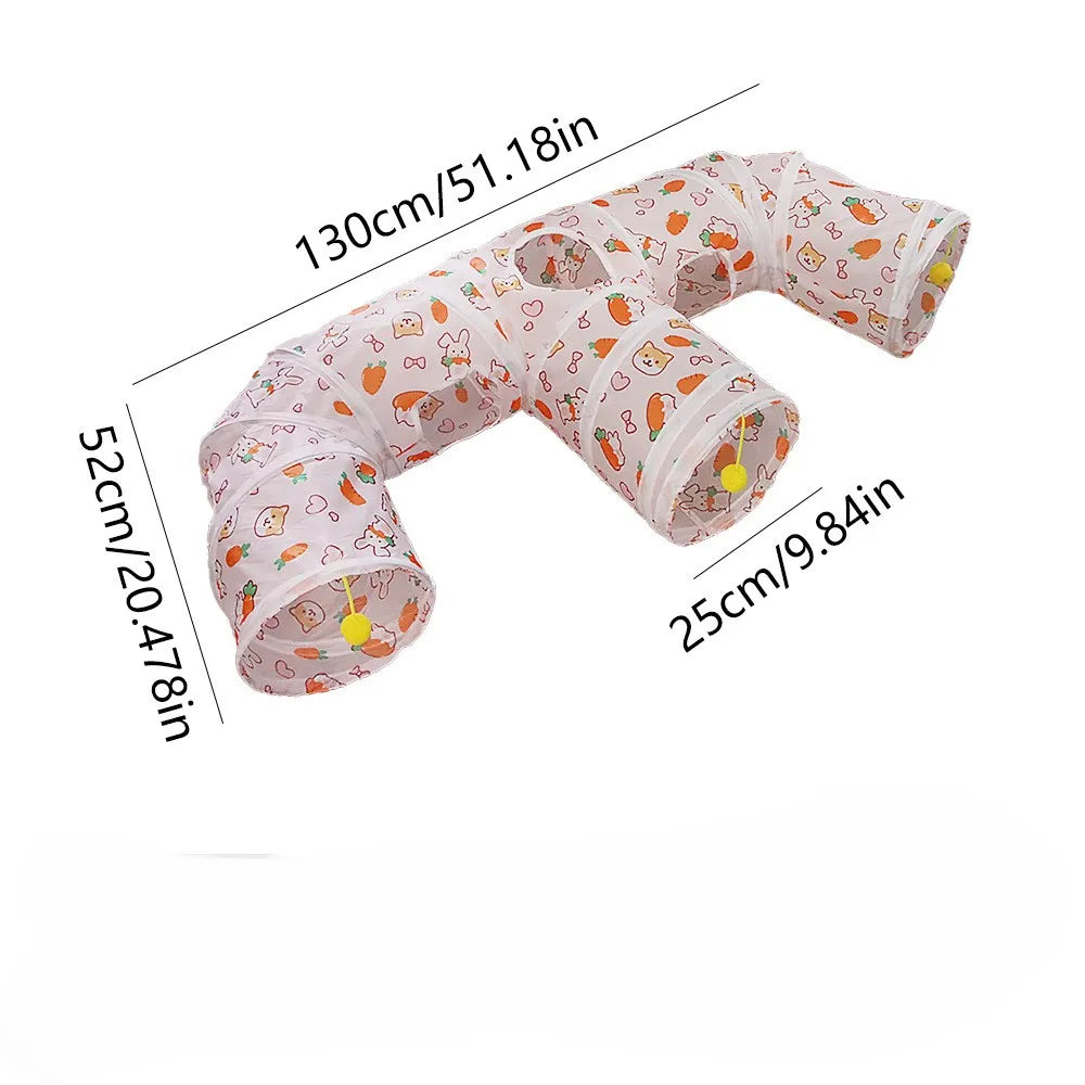 Cat Tunnel Portable Foldable Set Pet Rabbit Guinea Pig Tent Maze Channel Toy Dog Fence Pet Cage Large Space Multiple Gameplay