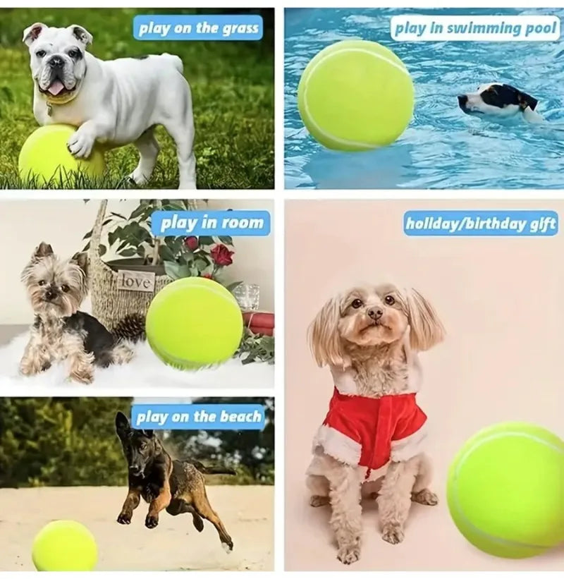 7/9.5Inch Giant Tennis Ball Pet Inflatable Toy for Dog Training Ball 24cm Large Tennis Ball with Air Pump Interactive Dog Toys
