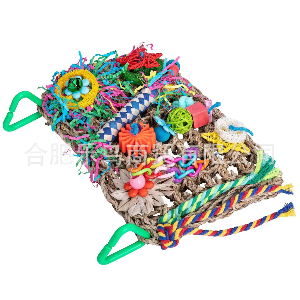 Bird Toys Parrot Accessories Chewing Toys Parrot Molars Climbing Net Bird Training Interactive Toy Bird Cage Decoration Supplies