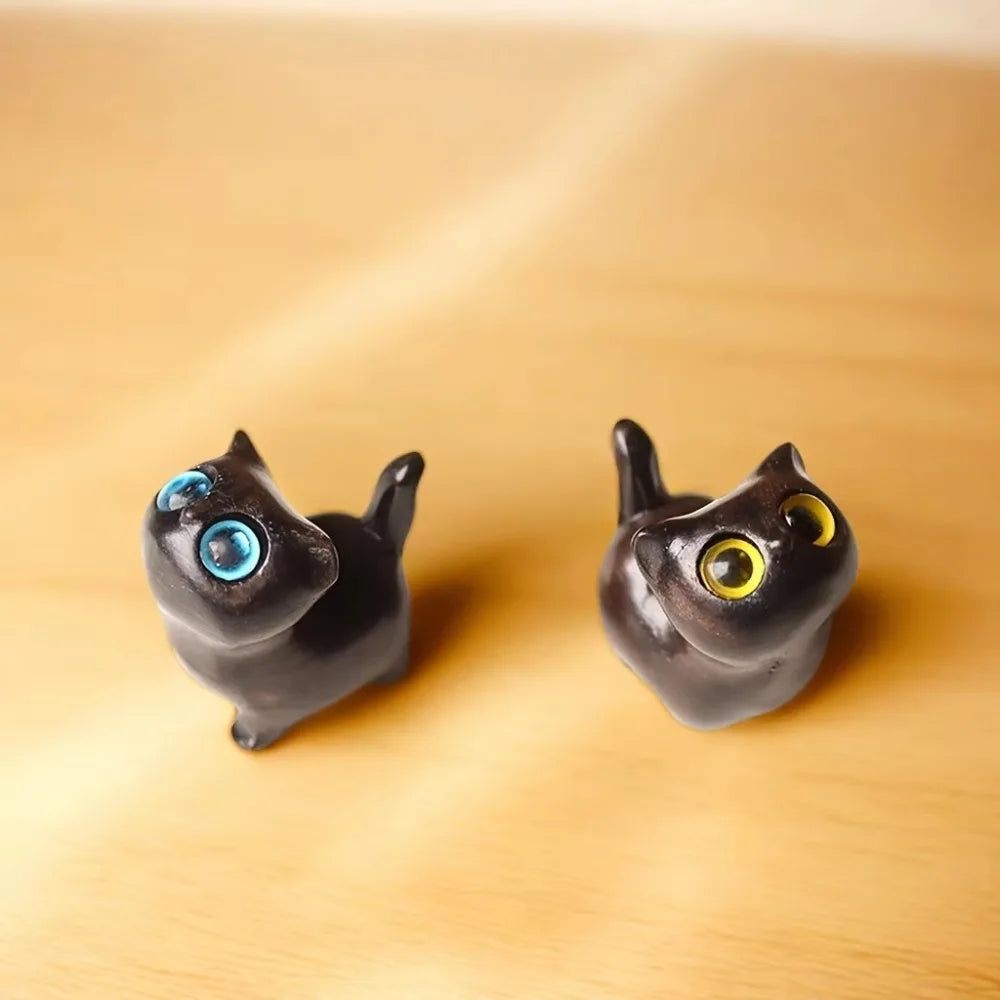 Charming Wooden Kitten Figurine - Handcrafted Cat Decor For Home, Perfect Gift Idea Cat Figurine Cat Accessories