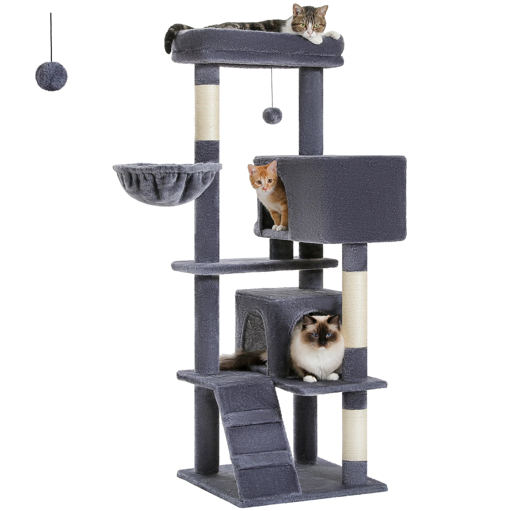 Multi-Level Cat Tree Tower with Scratching Post, Cozy Hammock, Top Perch, Large Cat Condo for Indoor, Cat Accessories, Cat Toys