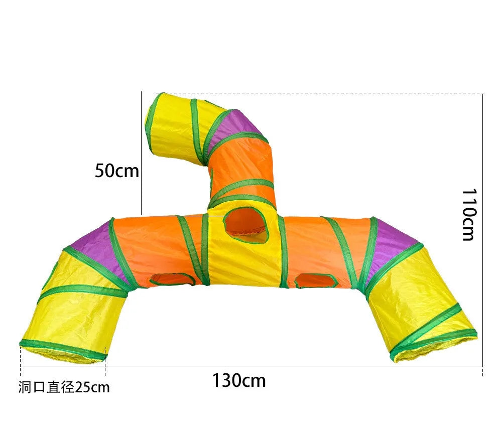 Cat Tunnel Portable Foldable Set Pet Rabbit Guinea Pig Tent Maze Channel Toy Dog Fence Pet Cage Large Space Multiple Gameplay