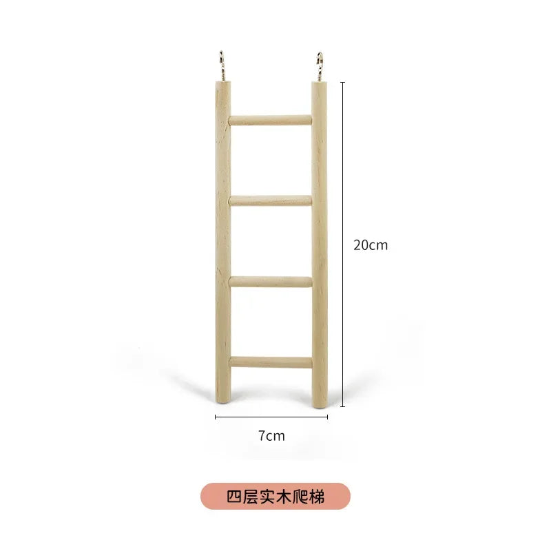 1PC Birds Toy Wooden Ladders Swing Scratcher Perch Climbing 3/4/5/6 Ladder Bird Cage Hamsters Parrot Toys Hanging Pet Supplies