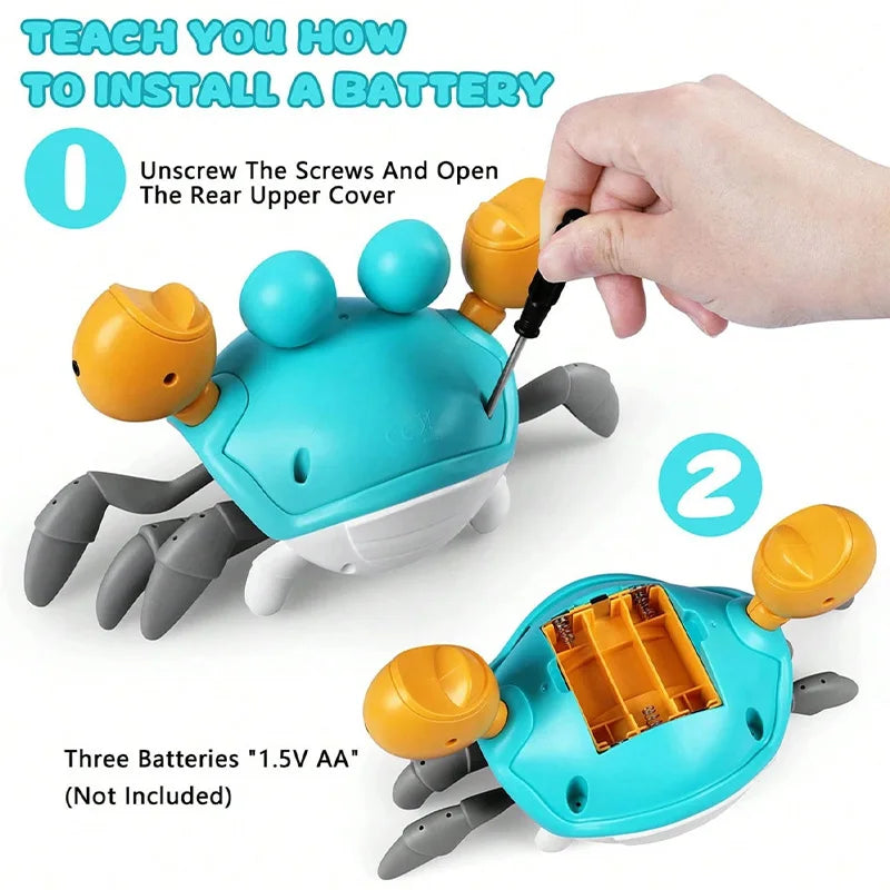 Crawling Crab Toys Light Music Crawling Fun Toys Electric Induction Escape Toy Pets Electronic Interactive Toy for Dogs and Cats