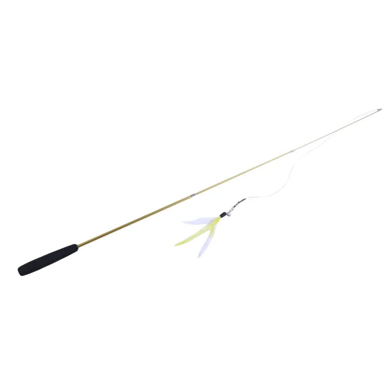 Pet Cat Toys Super Long Three Section Telescopic Rod Cat Teaser Stick Feather Replacement Head Cat Teaser Supplies New