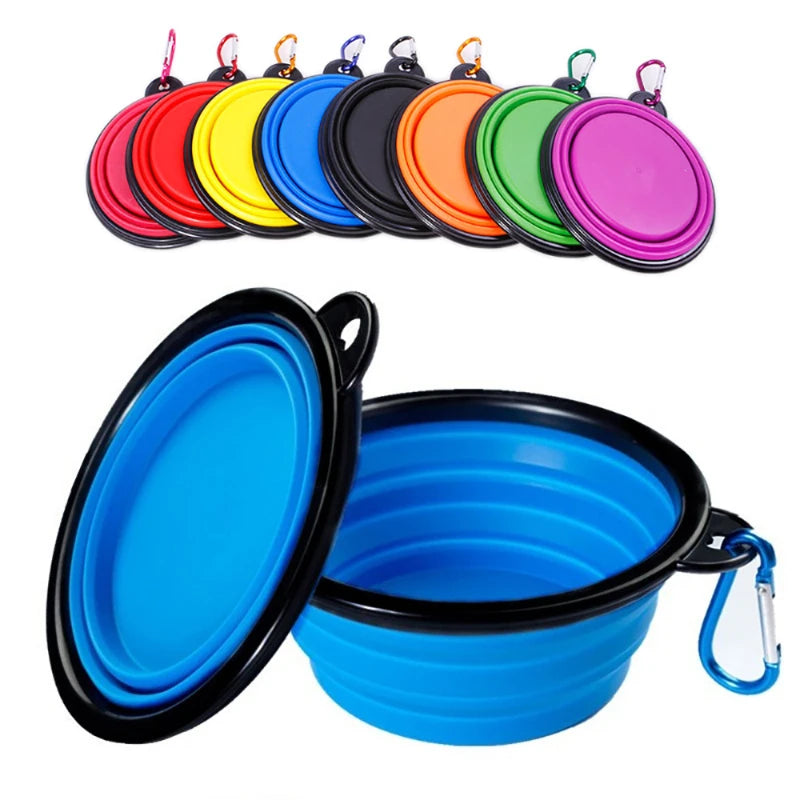 350ML Foldable Silicone Pet Bowl Portable Puppy Food Container Collapsible Feeder for Outdoor Camping Dog Accessories summer