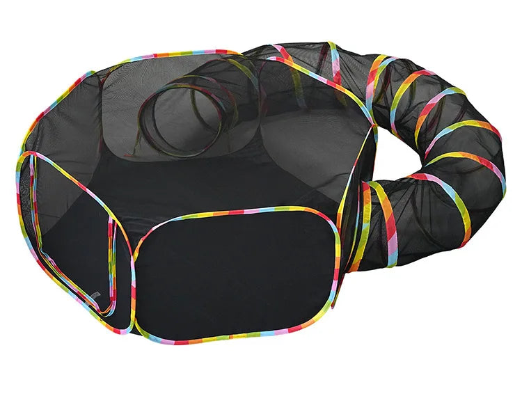 Cat Tunnel Portable Foldable Set Pet Rabbit Guinea Pig Tent Maze Channel Toy Dog Fence Pet Cage Large Space Multiple Gameplay