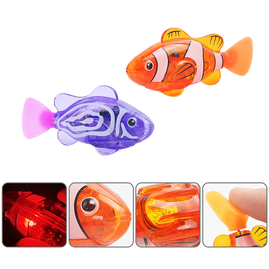 Swimming attracts pet fish, waterproof LED light toy fish, pet cat and dog toys, novel electronic fish