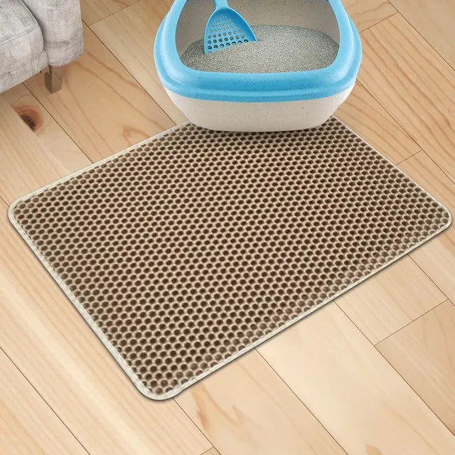 Waterproof Pet Cat Litter Mat Double Layer Pet Litter Box Mat for Cat Non-slip Toilet Pad Washable Bed Mat Cat Accessories