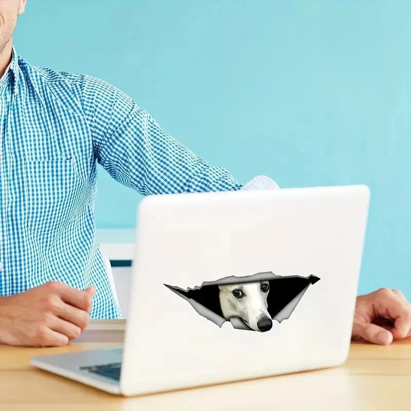 Creative Car Sticker White Whippet 3D Pet Dog Accessories Vinyl Car Styling Cover Scratches