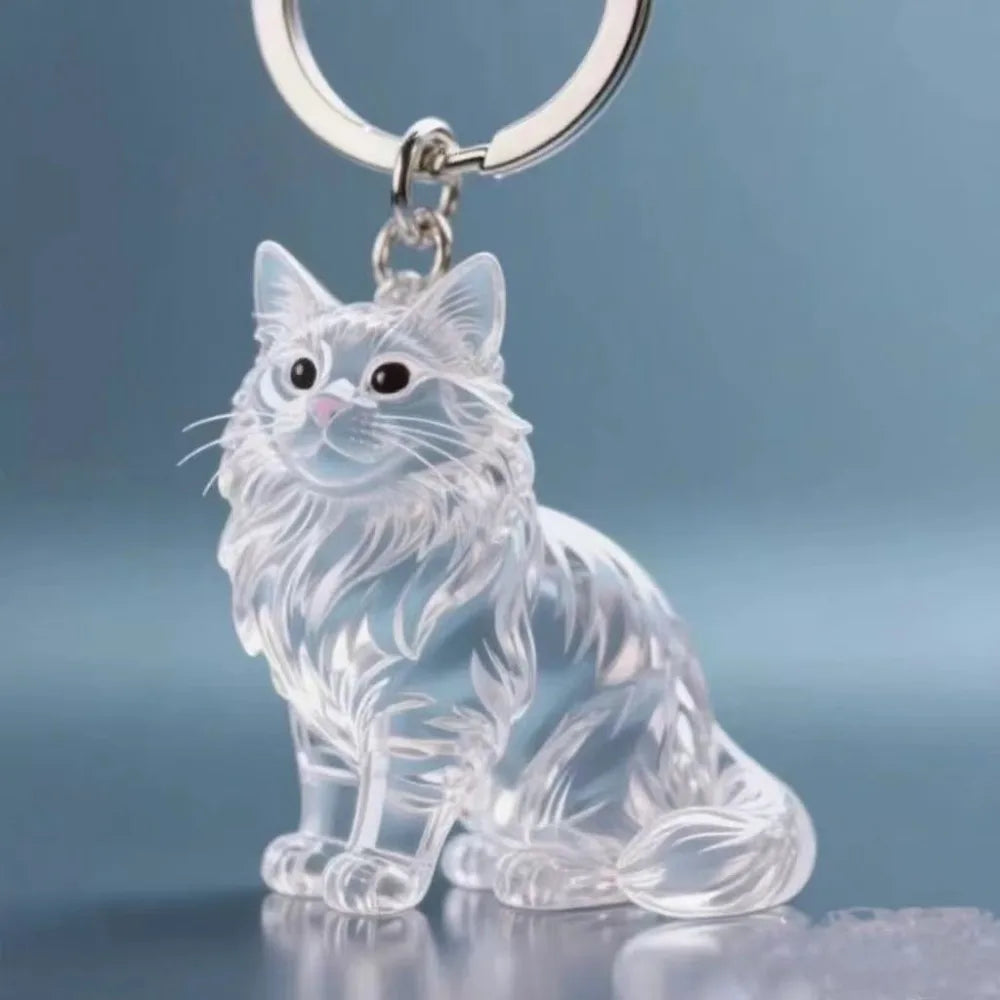 Cats Hair Storage Pendant Cute Keychain Bag Pendant Couple Car Key Chains Jewelry Souvenir Collection Gift Decor Cat Accessories