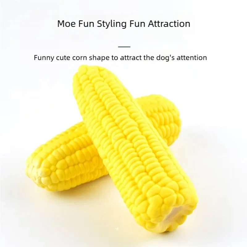 Corn shape Puppy Dogs Toy，Latex，Squeak Toys，Bite-resistant，Interactive Play Chew Toy，Training Playing Dog Toys，Dog Supplies