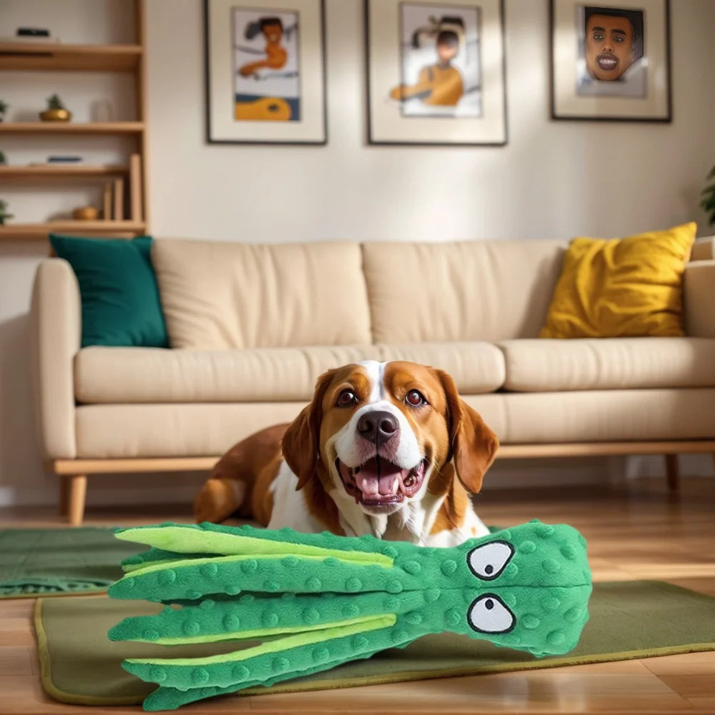 2 Pcs Octopus Shell Voice Toy Intelligent Dogs Chew Toys No Stuffing Squeaky Plush Smart Toys Bite Resist for Small Medium Dogs