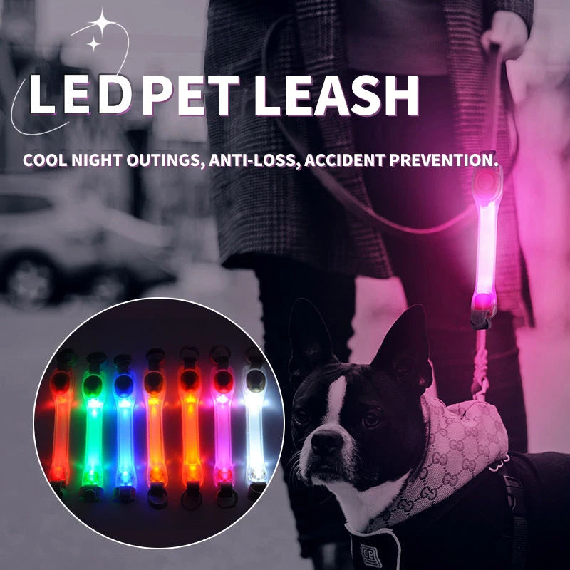 Anti Dog Lost Safety Glowing Collar LED Light Strip Suitable Pet Leash Harness Dog Accessories Outdoor Night Safety Warning