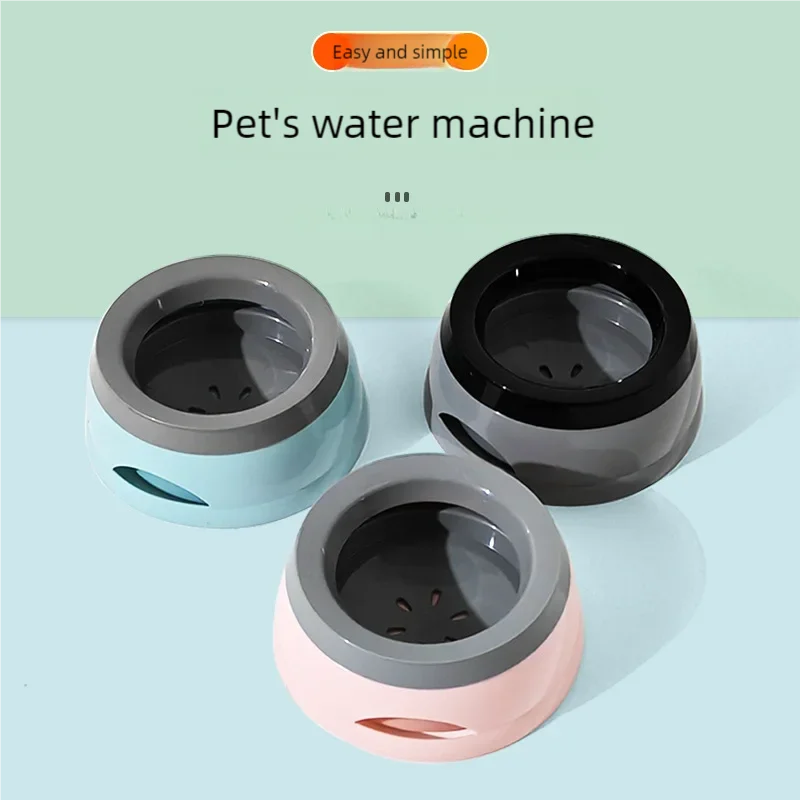 Portable Plastic Pet Dog Bowls Floating Design No Spill Cat Bowl Water Feeder Dry Mouth Dog Accessories