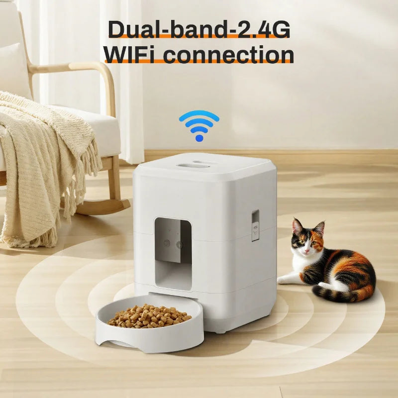 2025 New 2L Automatic Pet Feeder WiFi Smart Cat Dog Food Dispenser with Regular And Quantitative Feeding Of Pets Cat accessories