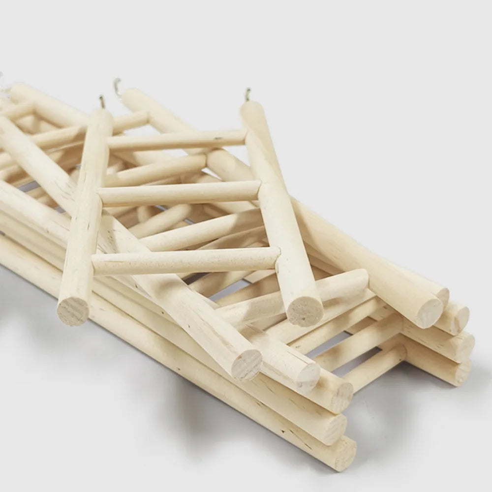 1PC Birds Toy Wooden Ladders Swing Scratcher Perch Climbing 3/4/5/6 Ladder Bird Cage Hamsters Parrot Toys Hanging Pet Supplies