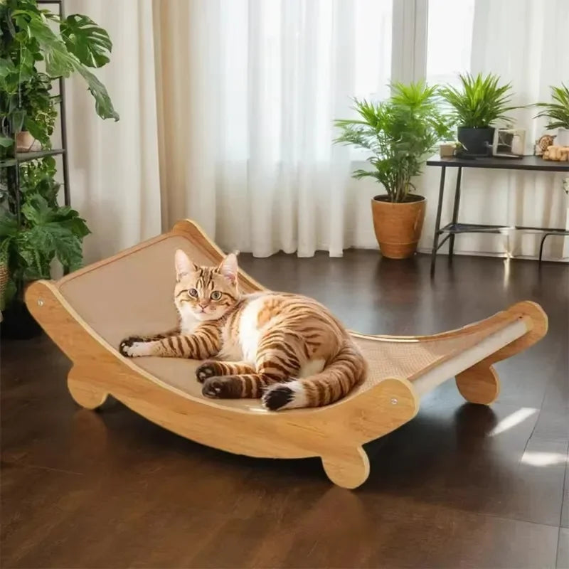 Wooden Cat Scratching Board Scratching Recliner Scratch-resistant Post Cat Toys Wear-resistant  Pet Supplies with Sisal Surface