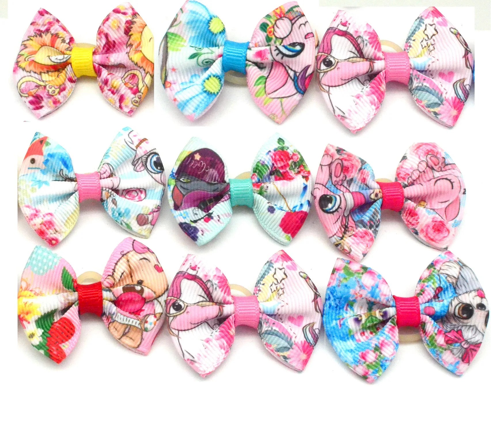 10 PCS Dog Grooming Hair Bows Dog Bows Mix Colours Small Dog Accessories Dog Hair Rubber Bands Pet Headwear Pet Supplier
