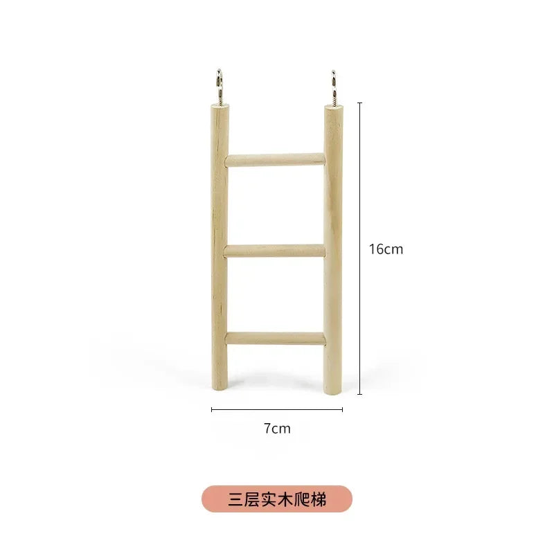 1PC Birds Toy Wooden Ladders Swing Scratcher Perch Climbing 3/4/5/6 Ladder Bird Cage Hamsters Parrot Toys Hanging Pet Supplies