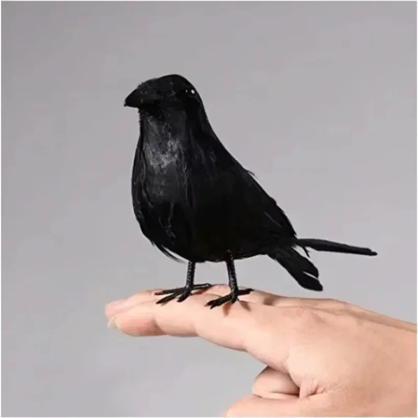 3pcs/set Halloween Black Crow Fakes Bird Toys Feather Animal Festival Decoration Props Party Supplies Garden Statues Sculptures