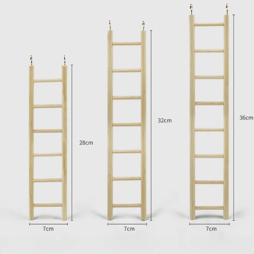 1PC Birds Toy Wooden Ladders Swing Scratcher Perch Climbing 3/4/5/6 Ladder Bird Cage Hamsters Parrot Toys Hanging Pet Supplies