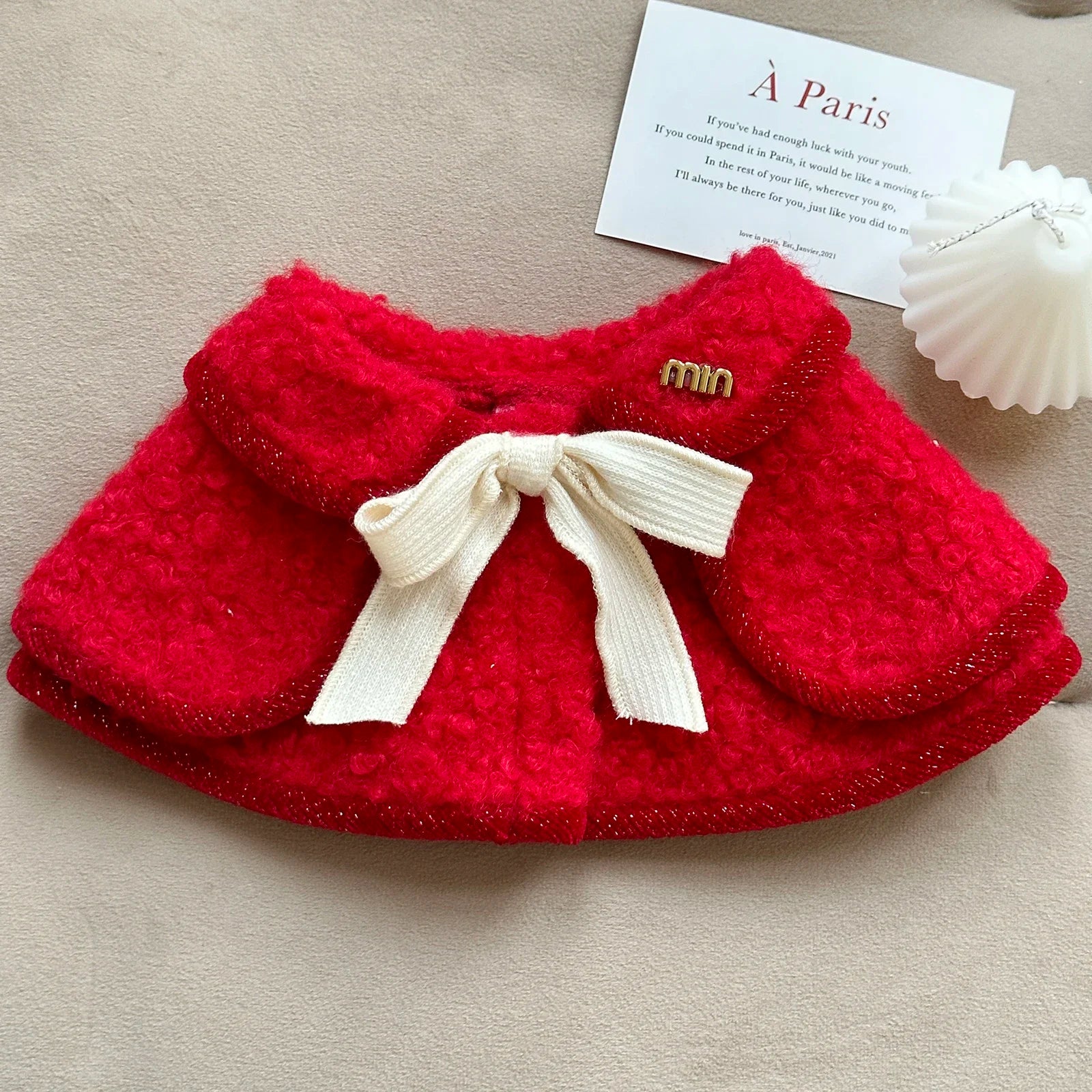 Princess Please for Christmas! Pet Bow Tie Cloak Collar Medium Dog Drool Towel Fall & Winter Dog Accessories