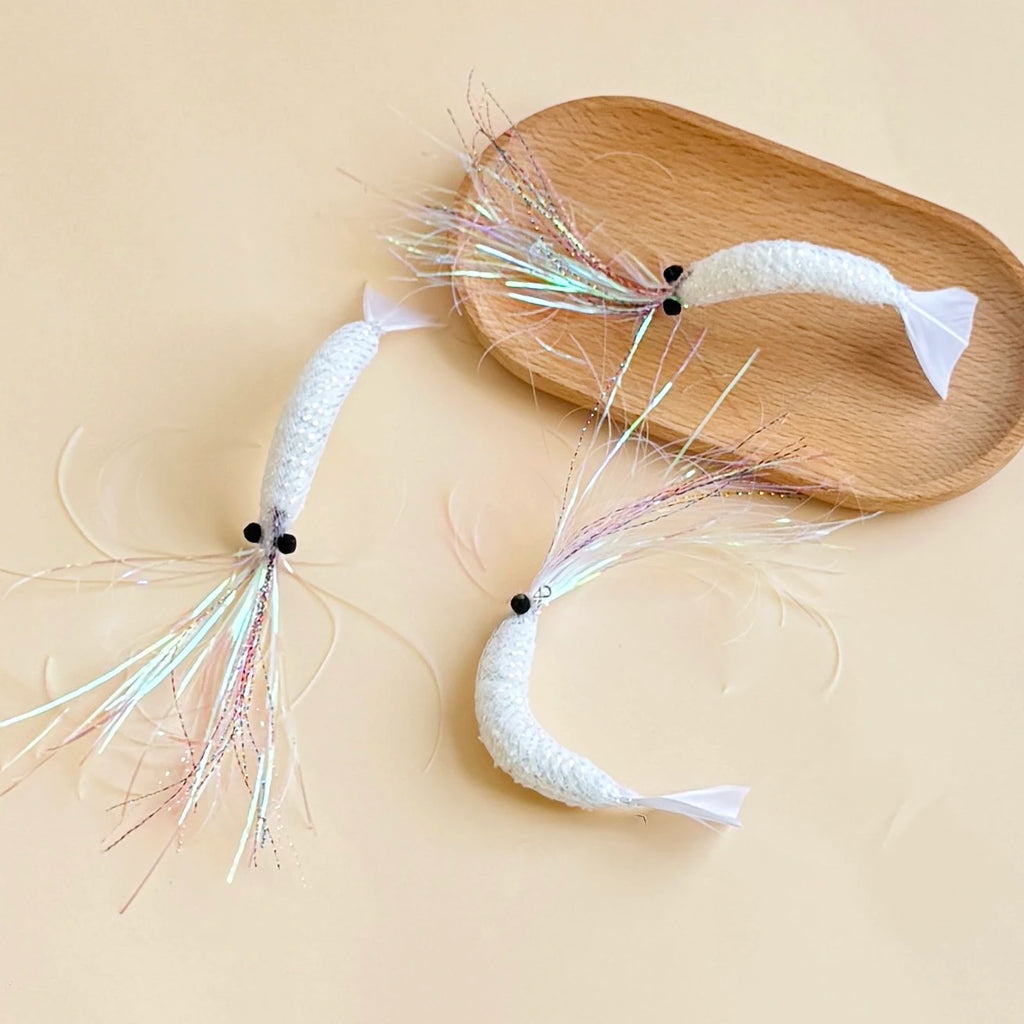 Cat Teaser Toy Feather Bell Interactive Kitten Toy Cute Prawn Modeling Detachable Cat Toy Cat Accessories