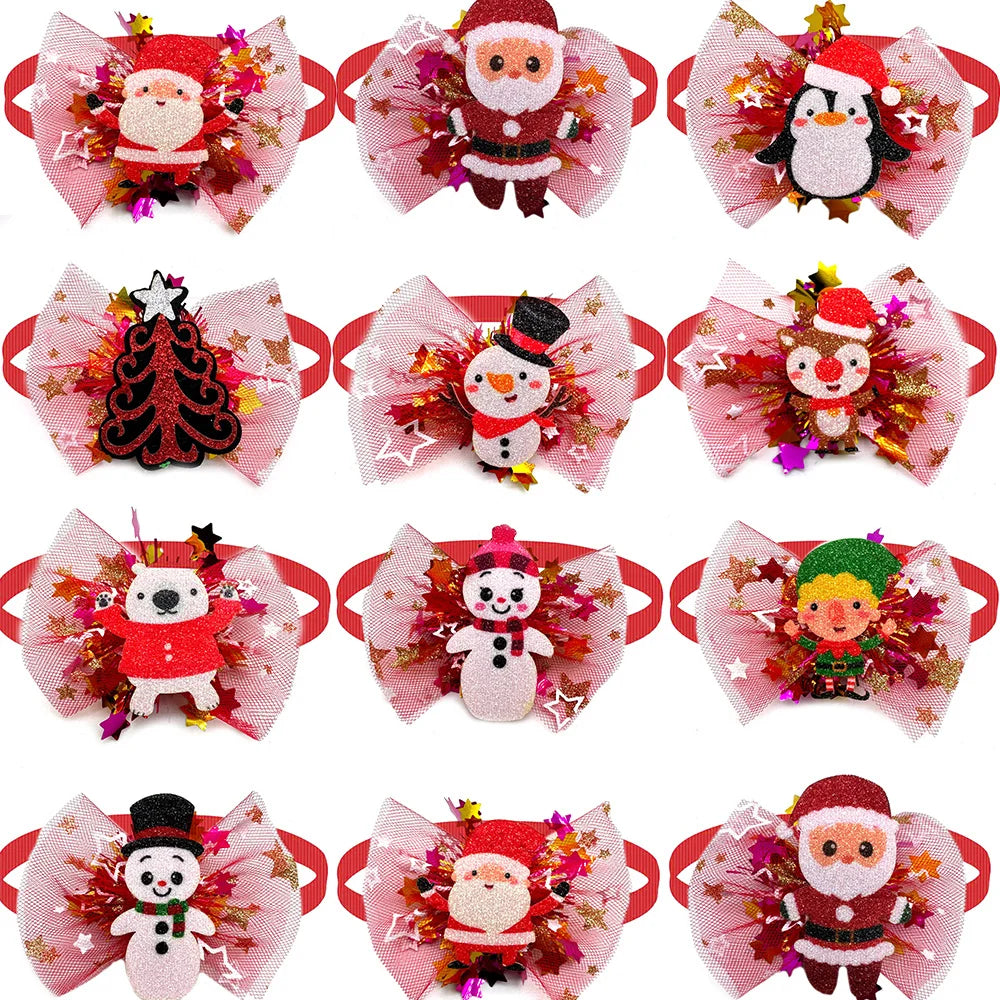 50/100pcs Christmas Pet Dog Bow Ties Dog Fashion BowTies Adjustable Collar Dogs Pet Grooming Bows Dog Accessories for Small Dogs