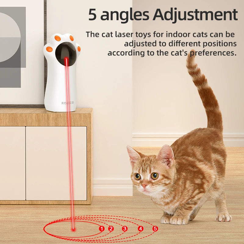 ROJECO Automatic Cat Laser Toys Interactive Cat Claws LED laser for Cat Toy Teasing Pet Indoor USB Rechargeable Cat Accessories