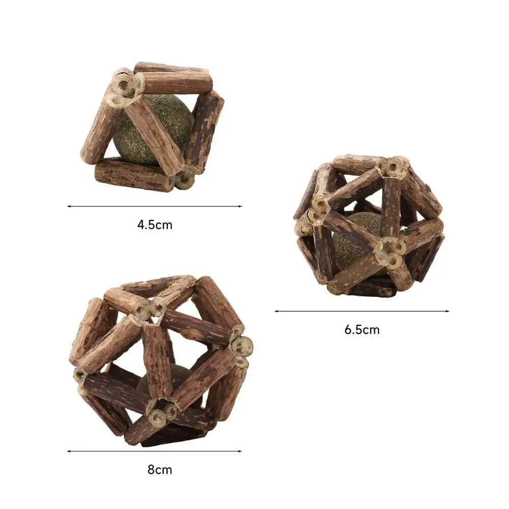 Catnip Silvervine Cat Toys Plaque Tartar Elimination Toys Natural Catnip Silvervine Ball Toy Set for Dental for Indoor for Teeth