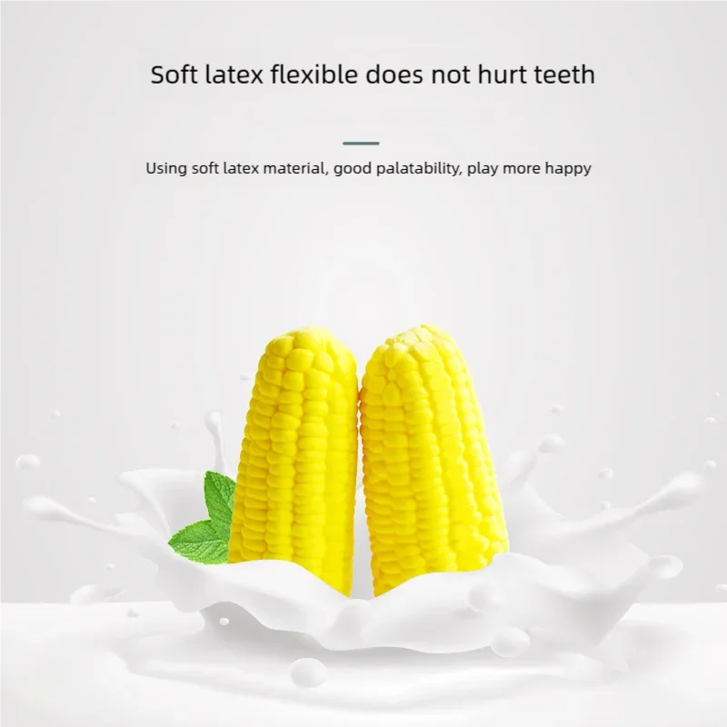 Corn shape Puppy Dogs Toy，Latex，Squeak Toys，Bite-resistant，Interactive Play Chew Toy，Training Playing Dog Toys，Dog Supplies