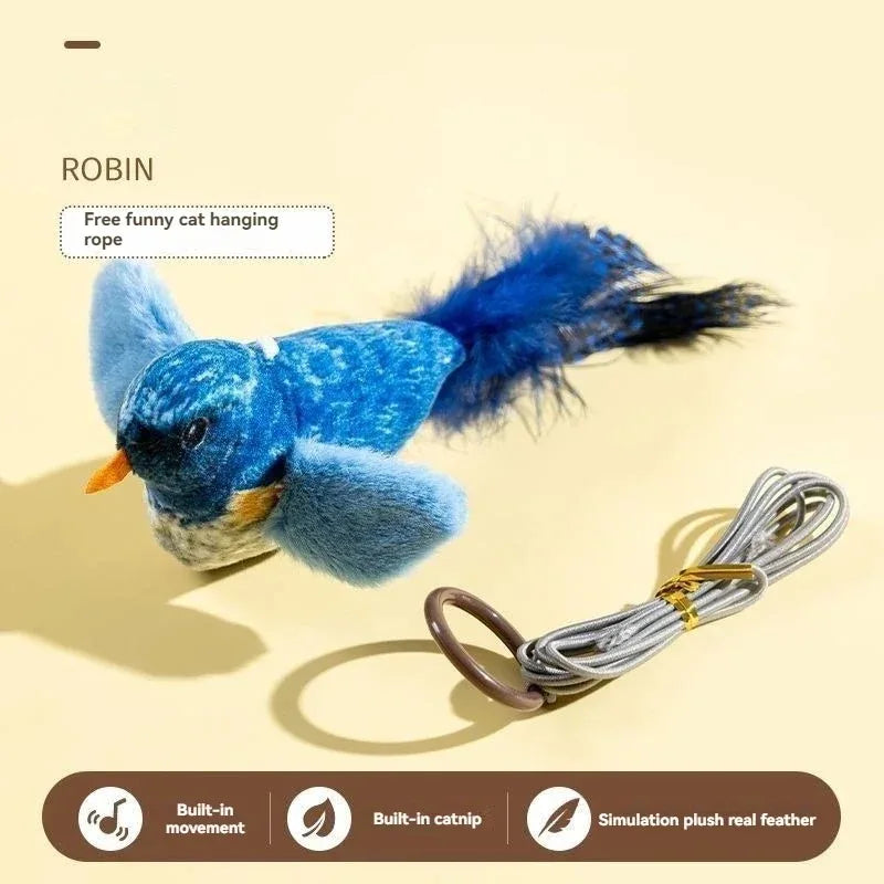 1PC Simulation Bird Interactive Plush Bird Cat Toys With Realistic Sounds Cat Chew Bite Plush Toys Pet Cat Supplies