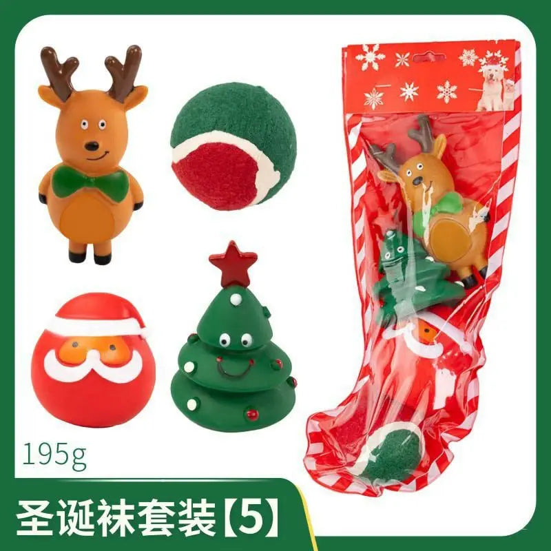 Christmas Pet Dog Toys Sound Elk Dog Bite Resistant Set Deer Crutches Bite Resistant Dog Christmas Gift Box Limited Edition