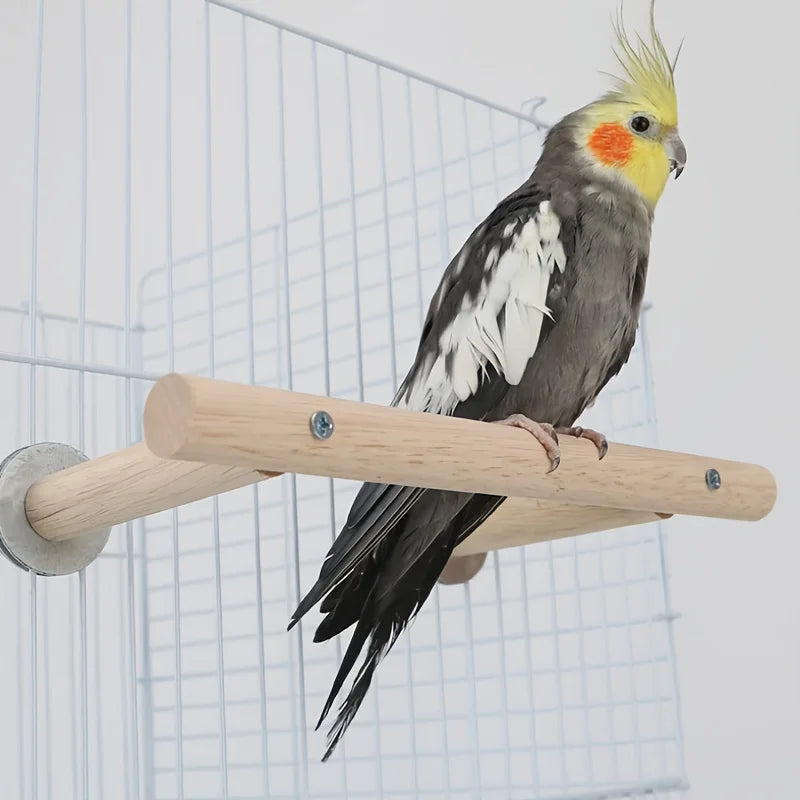 Durable Wooden Bird Perch Stand Parrot Toys For Standing Playing Bird Supplies