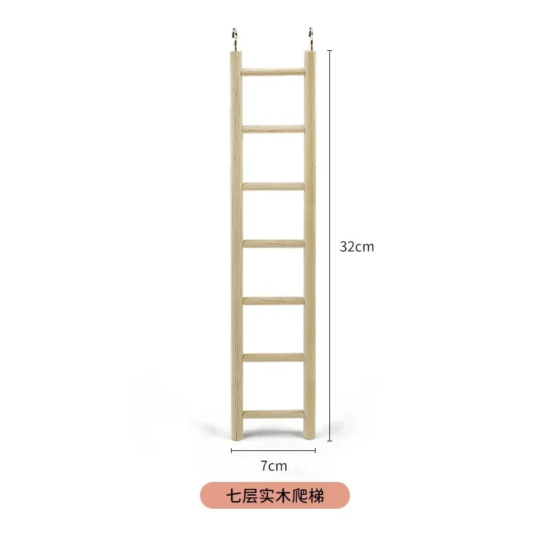 1PC Birds Toy Wooden Ladders Swing Scratcher Perch Climbing 3/4/5/6 Ladder Bird Cage Hamsters Parrot Toys Hanging Pet Supplies