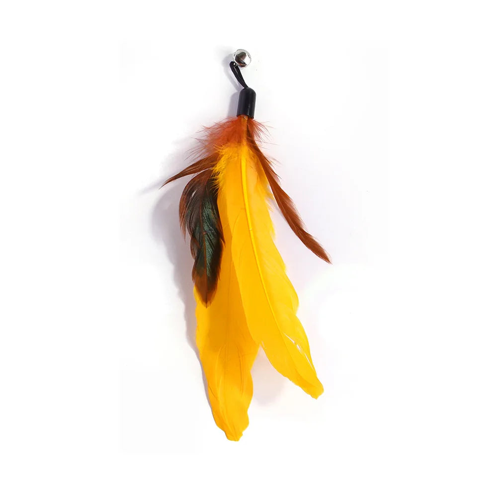 10 Pack Retractable Fishing Rod Funny Cat Stick Caterpillar Feather Replacement Head Cat Toy Cat Toys Interactive Pet Products