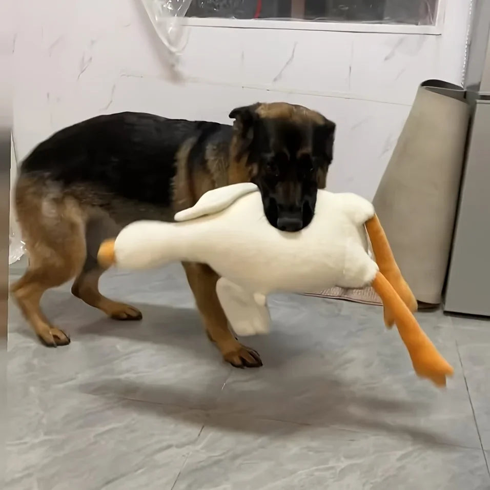 Large Plush White Duck Dog Toys Realistic Goose Design Dolls Suitable for Dogs Chew and Play Best Pet Supplies