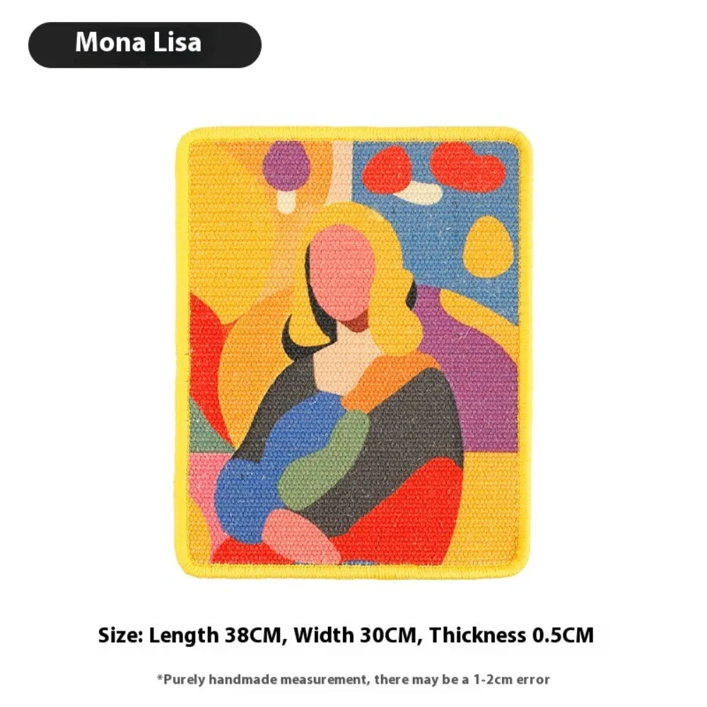 Natural Sisal Wall-Mounted Cat Scratching Board - No Mess, Space-Saving Scratch-Resistant Mat for Claw Play, Cat Accessories